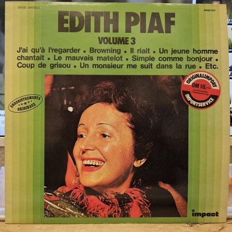 Edith Piaf – Edith Piaf Volume 3 LP PLAK