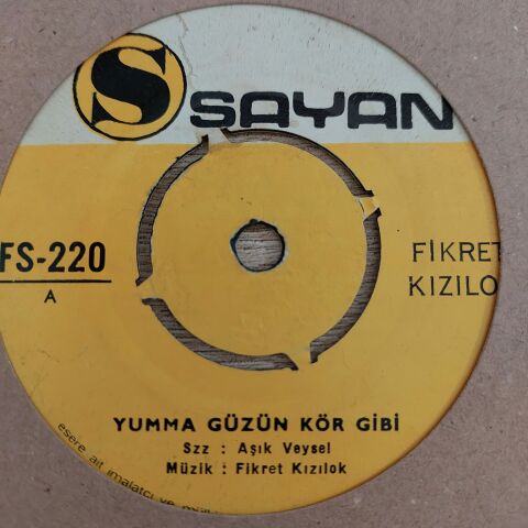 FİKRET KIZILOK - YUMMA GÖZÜN KÖR GİBİ 45LİK PLAK