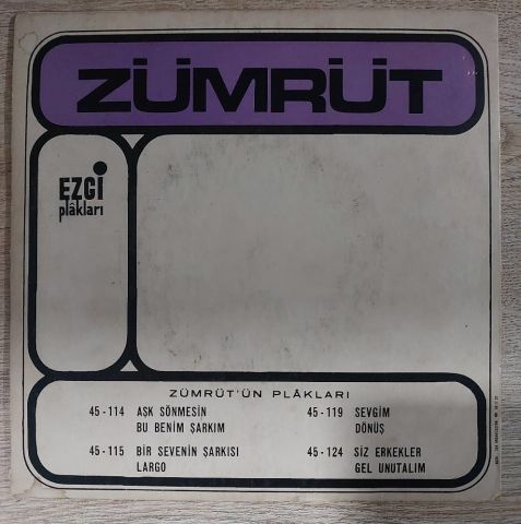 Zümrüt – Bir Zamanlar / Yanımdaki Gölgen 45LİK PLAK