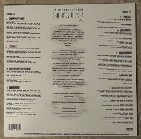 Sabrina Carpenter – Singular Act I LP PLAK