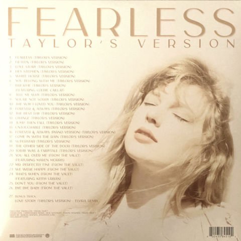 Taylor Swift – Fearless (Taylor's Version) LP PLAK RENKLİ PLAK GOLD