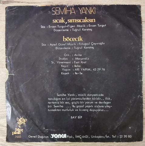 Semiha Yankı – Sıcak Sımsıcaksın / Böcecik 45LİK PLAK