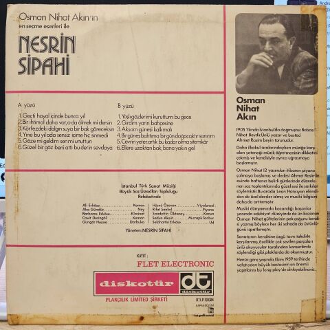 Nesrin Sipahi – Osman Nihat Akın'ın En Seçme Eserleri LP PLAK