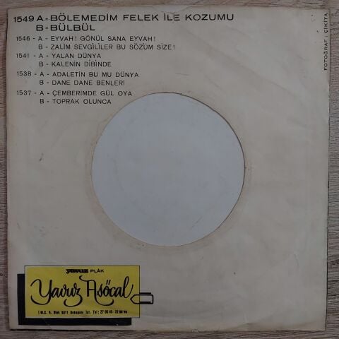 Selda Bağcan – Bölemedim Felek İle Kozumu / Bülbül 45LİK PLAK