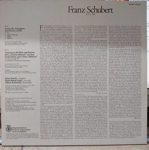 Franz Schubert - Klaus Storck, Hans-Martin Linde LP PLAK