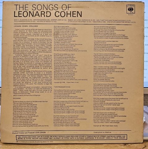 Leonard Cohen – Songs Of Leonard Cohen LP PLAK