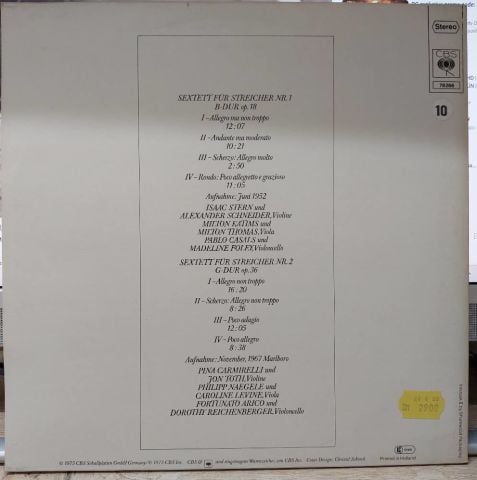 Johannes Brahms LP PLAK