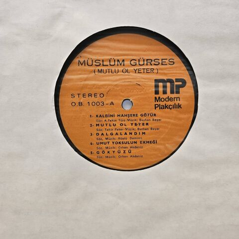 Müslüm Gürses – Mutlu Ol Yeter LP PLAK