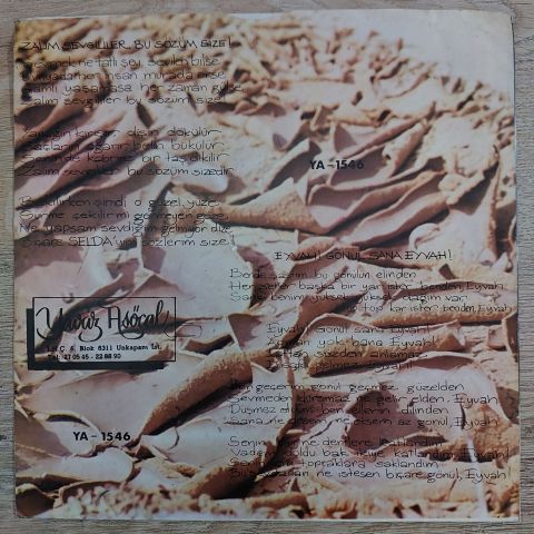 Selda Bağcan – Eyvah Gönül Sana Eyvah / Zâlim Sevgililer Bu Sözum Size 45LİK PLAK