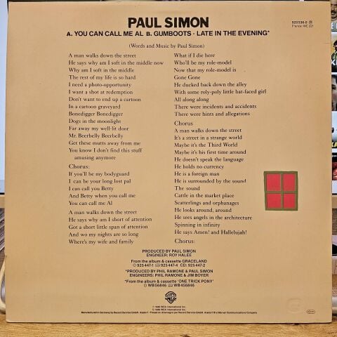 Paul Simon – You Can Call Me Al LP PLAK