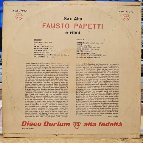 Fausto Papetti – Sax Alto E Ritmi LP PLAK