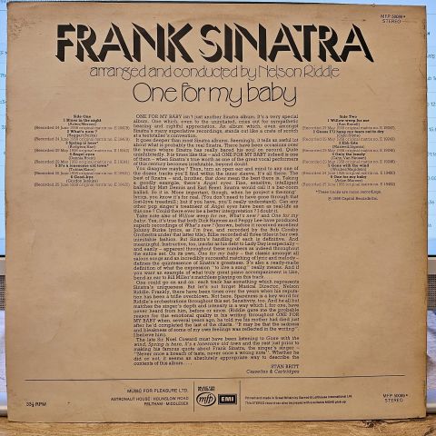Frank Sinatra – One For My Baby LP PLAK