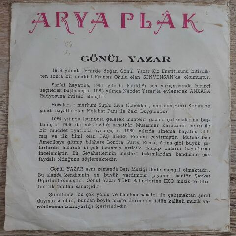 GÖNÜL YAZAR - GEL DESEN GELEMEM Kİ 45LİK PLAK