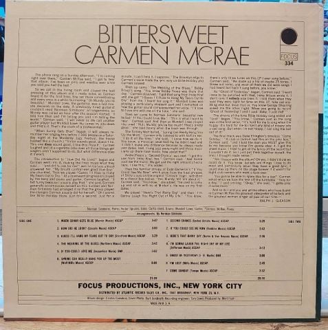 Carmen McRae – Bittersweet LP PLAK