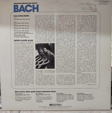 Bach, Marie-Claire Alain  LP PLAK