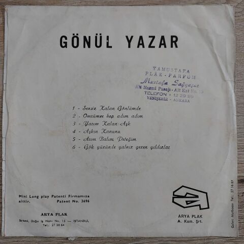 GÖNÜL YAZAR - AŞKIN KANUNU 6 ŞARKILIK 45LİK PLAK