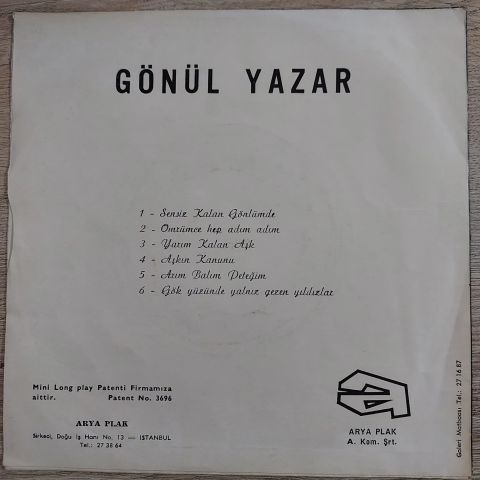GÖNÜL YAZAR - AŞKIN KANUNU 6 ŞARKILIK 45LİK PLAK