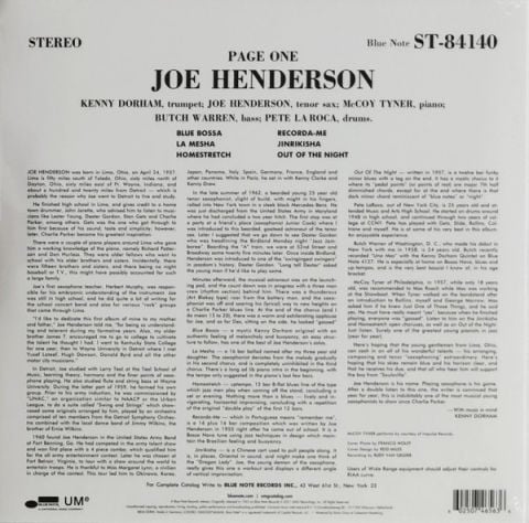 Joe Henderson – Page One LP PLAK