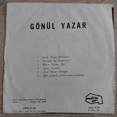GÖNÜL YAZAR - AŞKIN KANUNU 6 ŞARKILIK 45LİK PLAK