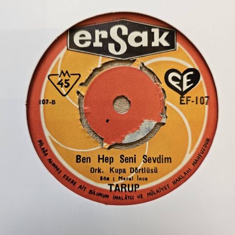 Tarup – Susma Susma Susma / Ben Hep Seni Sevdim 45LİK PLAK
