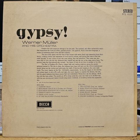 Werner Müller And His Orchestra – Gypsy! LP PLAK