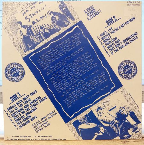 Sham 69 – Live And Loud LP PLAK