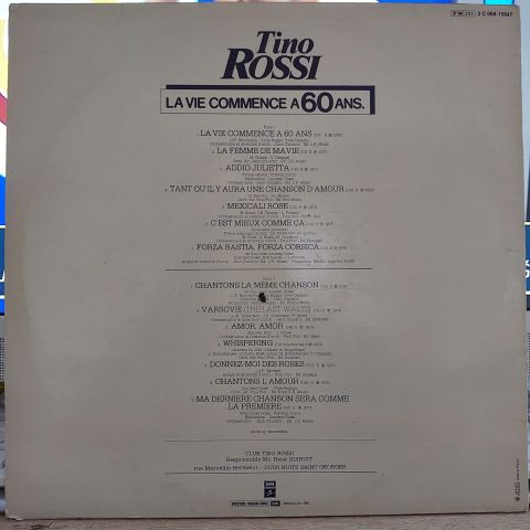 Tino Rossi – La Vie Commence À 60 Ans LP PLAK