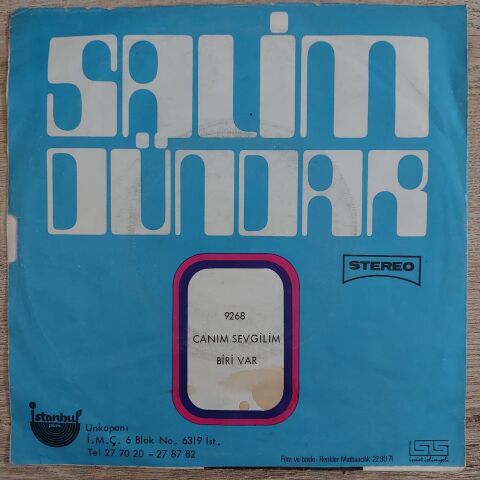 Salim Dündar – Canım Sevgilim / Biri Var 45LİK PLAK