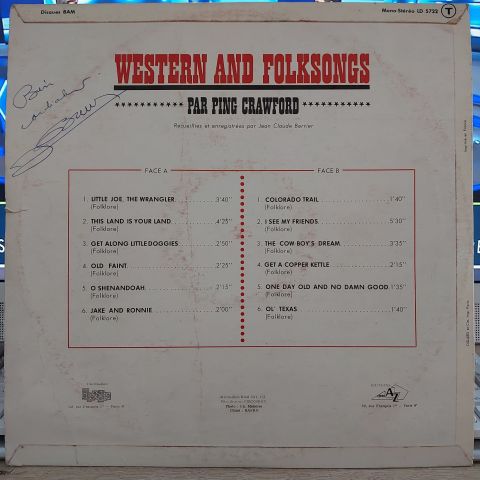 Ping Crawford – Western And Folksongs LP PLAK