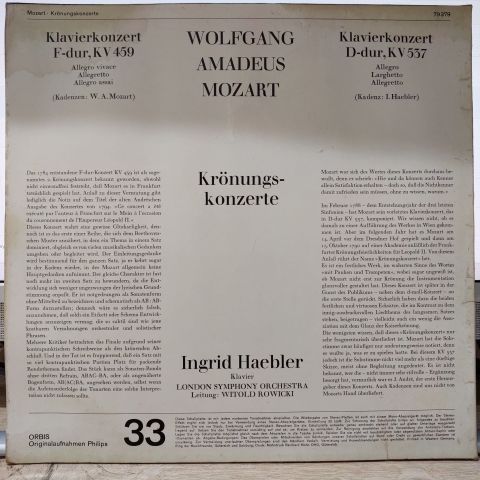 Mozart, Ingrid Haebler, Witold Rowicki LP PLAK