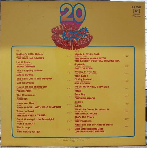 Various – 20 Super Rock Originals LP PLAK