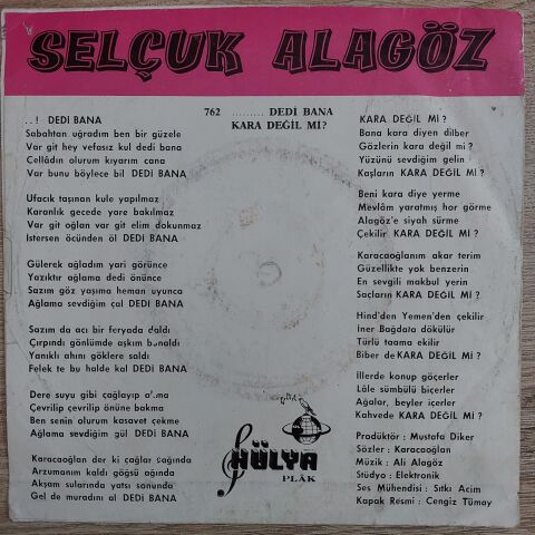 Selçuk Alagöz – Dedi Bana / Kara Değil Mi 45LİK PLAK