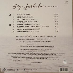 Guvenc Dagustun, Ece Dağıstan - Say: Güz Şarkıları LP PLAK