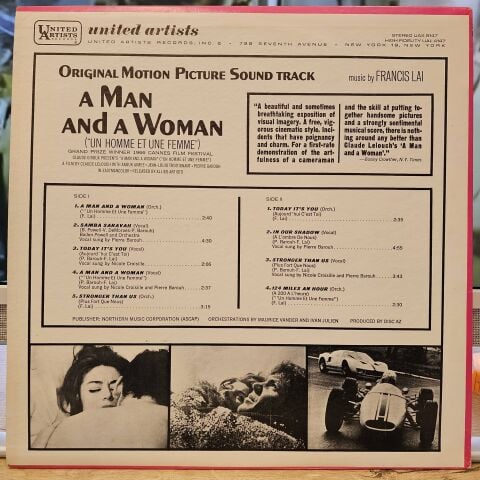 Francis Lai – A Man And A Woman (Original Motion Picture Soundtrack) LP PLAK