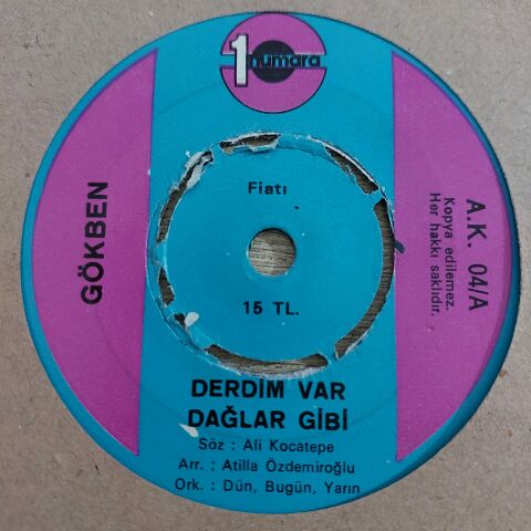 GÖKBEN - DERDİM VAR DAĞLAR GİBİ 45LİK PLAK