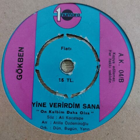 GÖKBEN - DERDİM VAR DAĞLAR GİBİ 45LİK PLAK