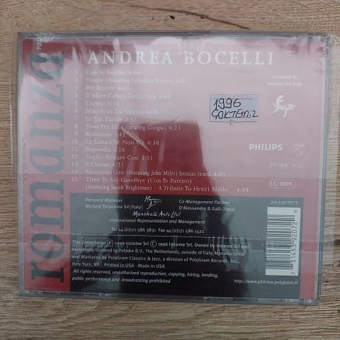 ANDREA BOCELLI - ROMANZA CD
