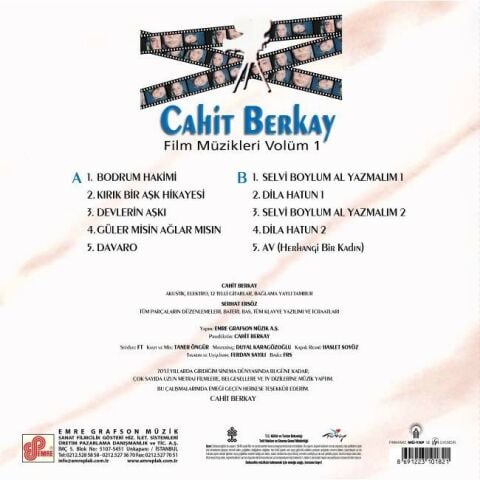 Cahit Berkay - Film Müzikleri Vol. 1 LP PLAK