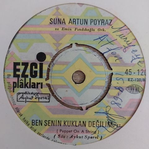Suna Artun Poyraz Ve Emin Fındıkoğlu Ork. – Yanımdaki Gölgen / Ben Senin Kuklan Değilim 45LİK PLAK