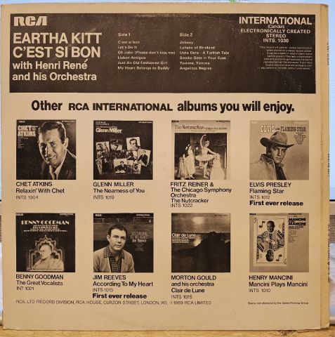 Eartha Kitt – C'est Si Bon LP PLAK