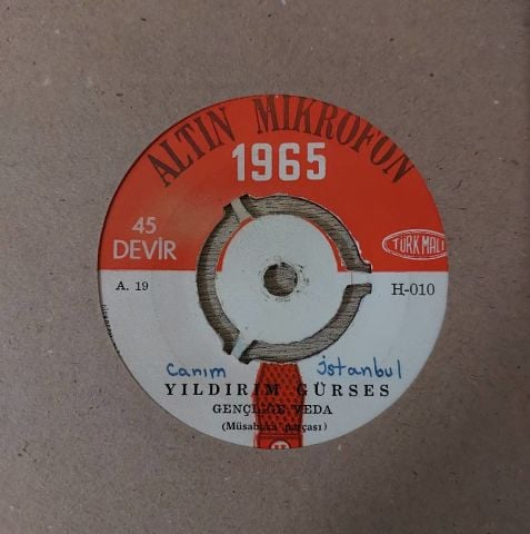 Yıldırım Gürses – Gençliğe Veda / Canım İstanbul 45LİK PLAK