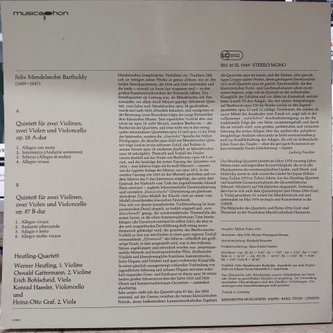 Felix Mendelssohn Bartholdy LP PLAK