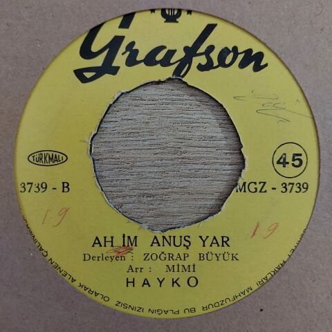 HAYKO - AH İM ANUŞ YAR 45LİK PLAK