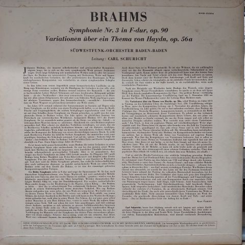 Brahms - Südwestfunk Orchester Baden-Baden LP PLAK