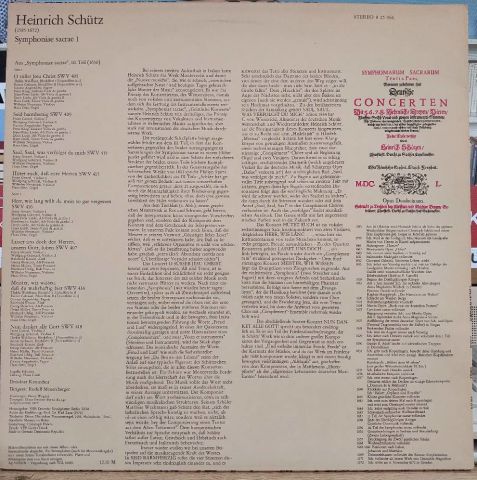 Schuetz - Dresdner Kreuzchor & Rudolf Mauersberger – Symphoniae LP PLAK