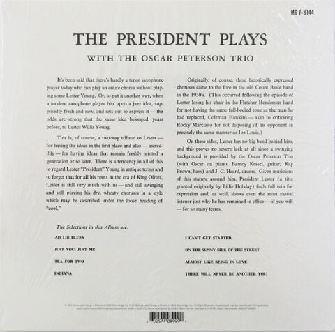 The President Plays With The Oscar Peterson Trio – The President Plays With The Oscar Peterson Trio LP PLAK