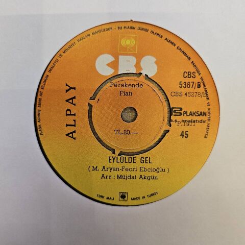 Alpay – Eylül'de Gel 45LİK PLAK
