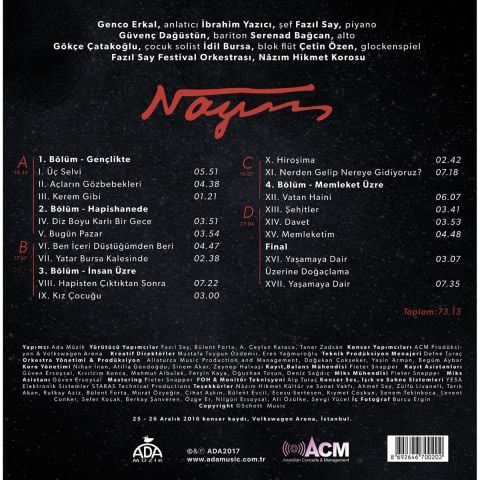 FAZIL SAY - NAZIM ORATORYOSU LP PLAK