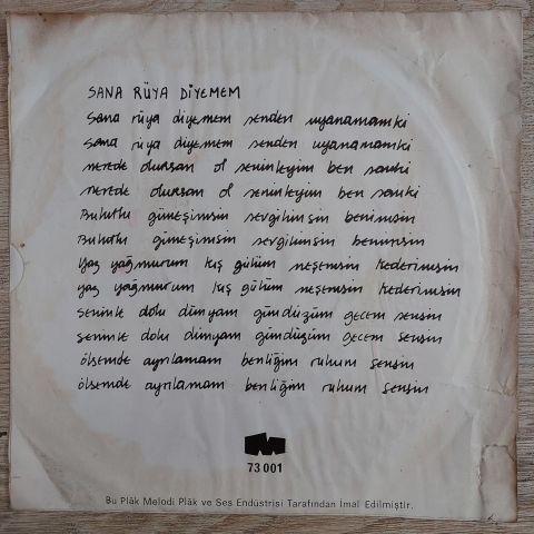 Selçuk Ural – Sana Rüya Diyemem / Bambaşka Bir Dünya 45LİK PLAK