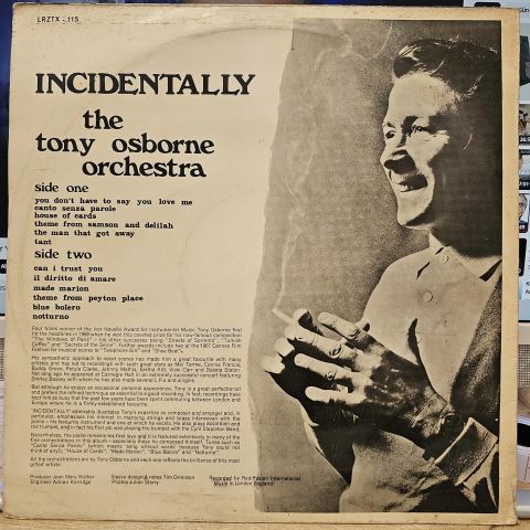 The Tony Osborne Orchestra – Incidentally LP PLAK